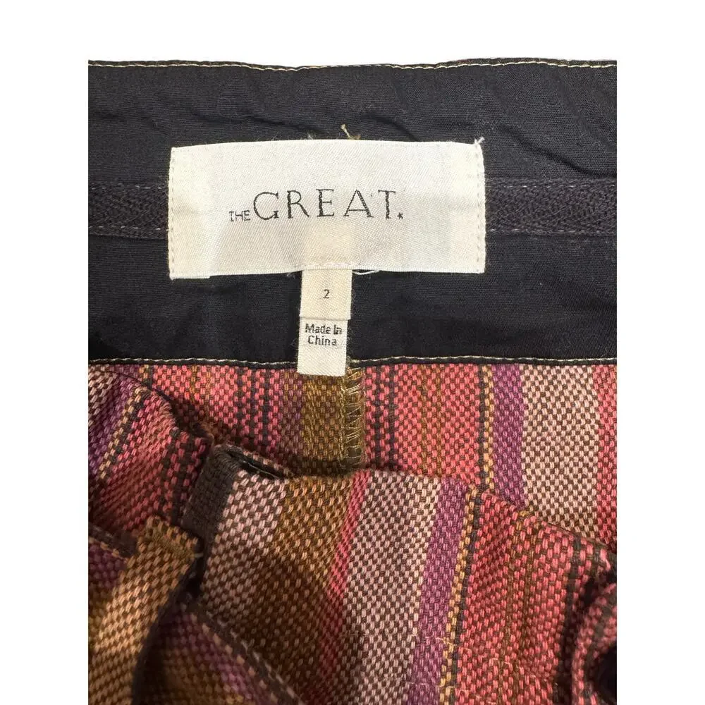 The Great. The Trouser Belted Pencil Skirt in Bolero Stripe Size 2/Medium - Picture 4 of 6